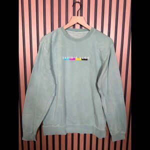 David Dobrik Sweatshirt Small Blue Vlog Squad 'Davids Vlog' Fleece Crewneck